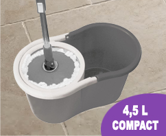 Balai Serpillère + Seau Essoreur Compact 4,5 L