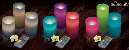 Set de 3 Bougies LED