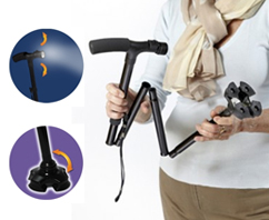 Canne pliante autoportante